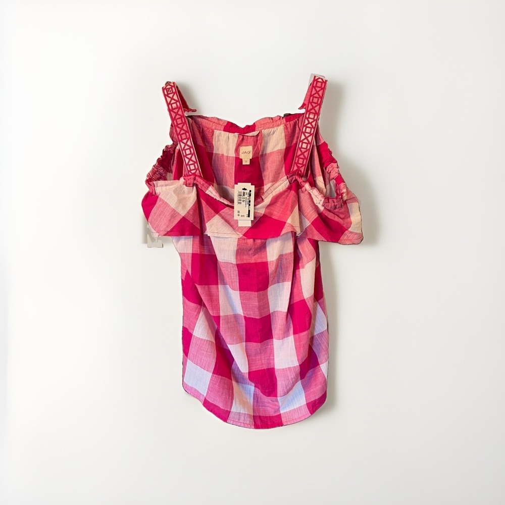 Brand New With Tag JAG Womens S Plaid Bohemian Tank Top Shirt